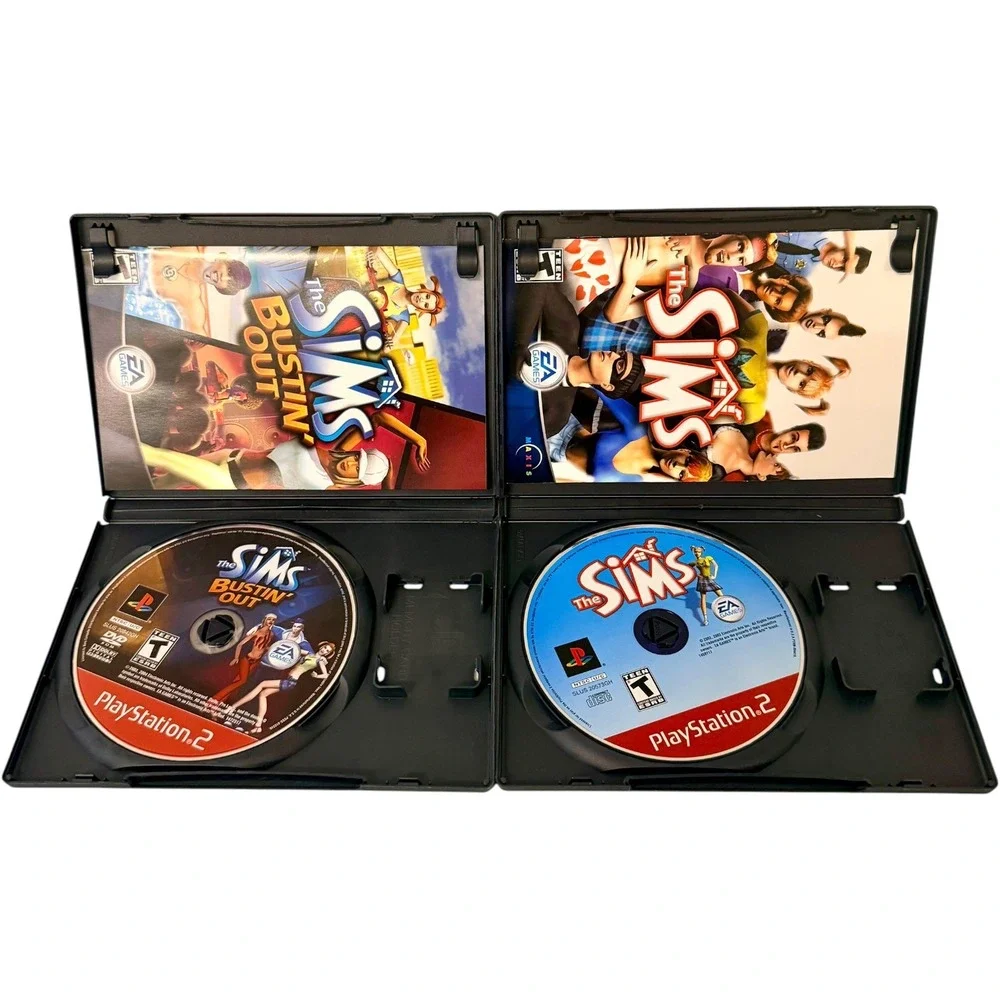 EA Games The Sims & Bustin Out PlayStation 2 PS2‎ Greatest Hits Bundle Good